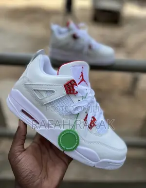 Original Unisex White Air Jordan 4 Flight Sneakers