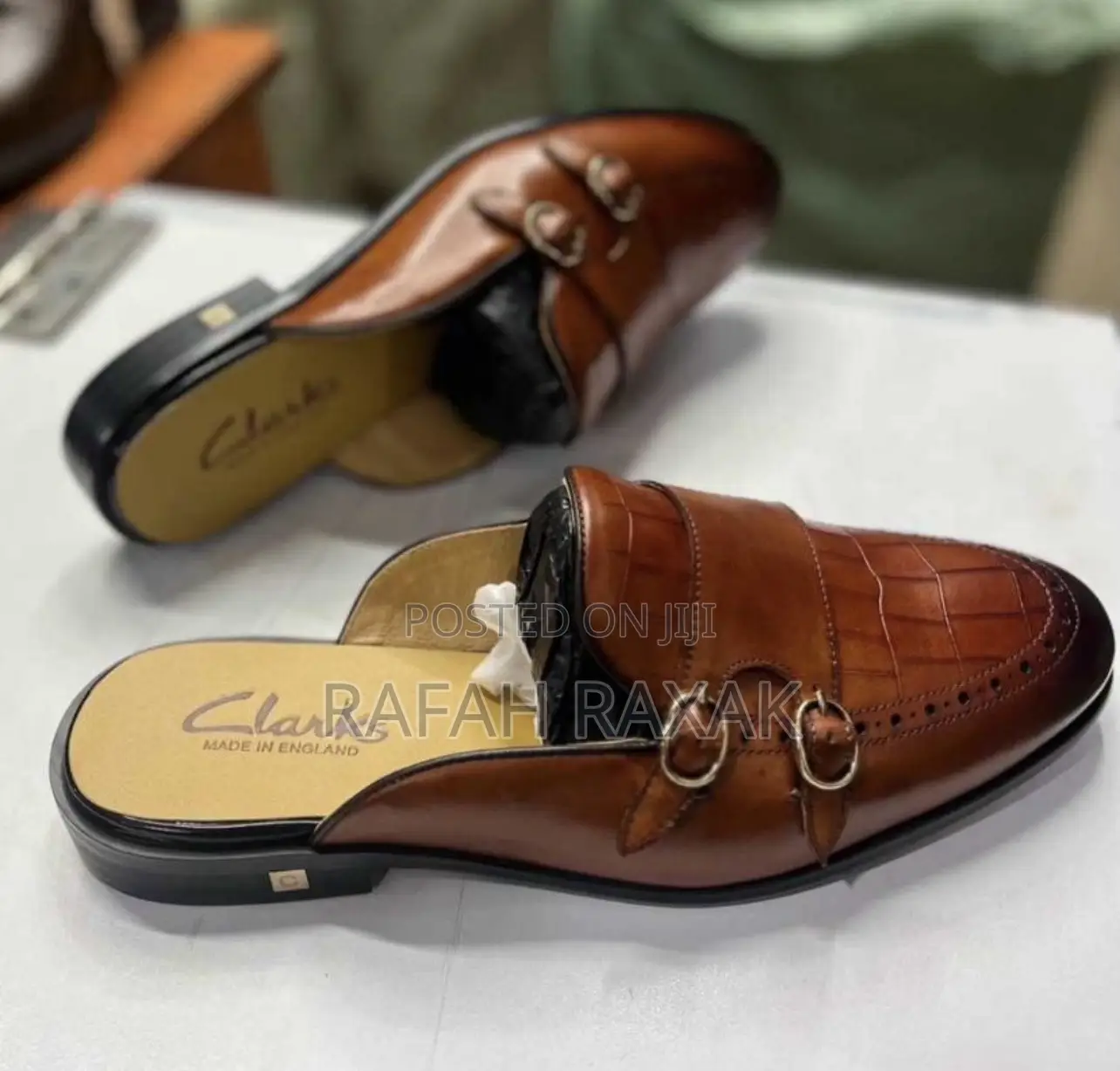 Original Men’S Brown Clarks Luxury Mules Half Shoes