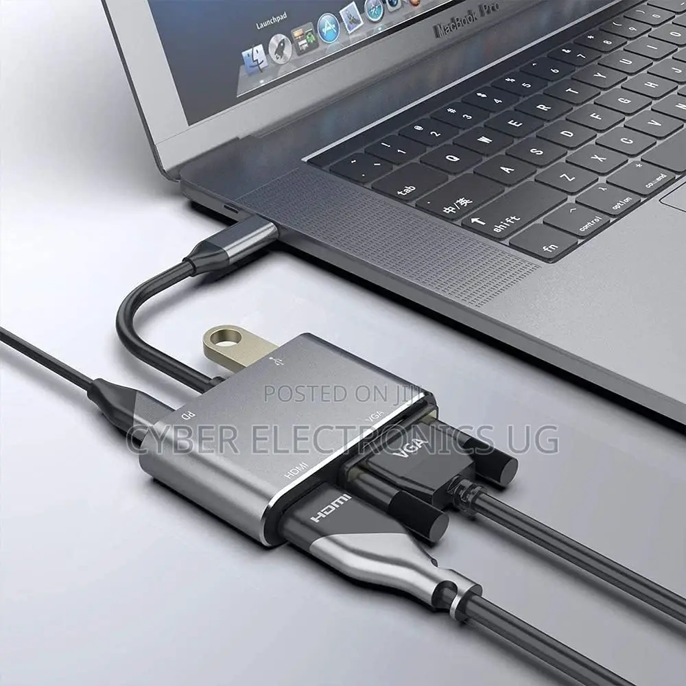 Type C Hub to HDMI VGA Adapter With USB 3.0
