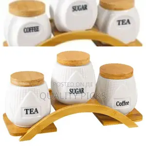 Sugar Bowl With Wooden Stand