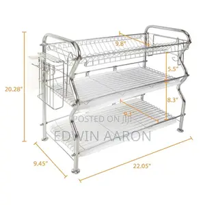 3 Layers Stainless Steel Dish Rack