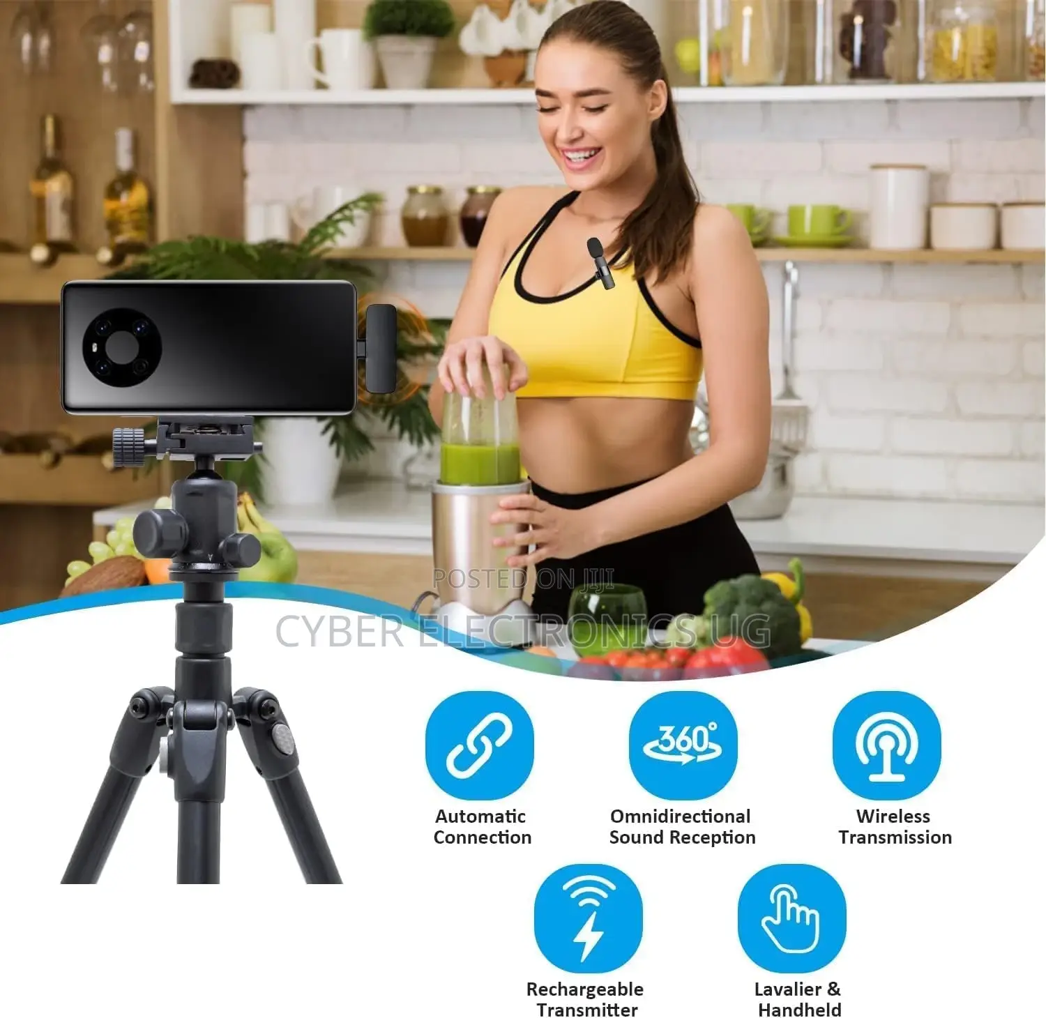 Professional Wireless Lavalier Lapel Microphone for Android