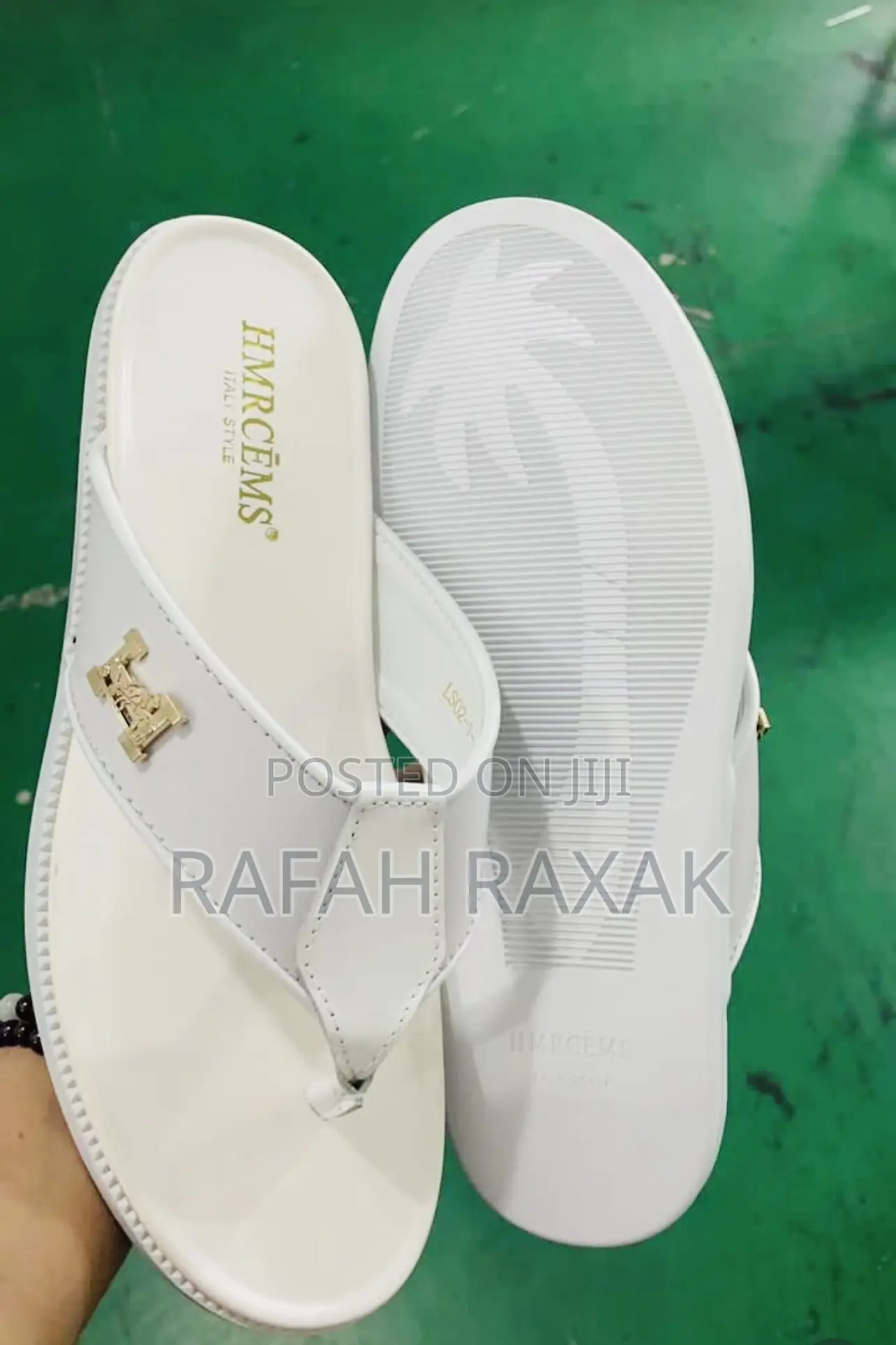 Original Classic White Hermes Italian Sandals