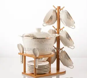 6 Pc Ceramic Soup Dinner Set