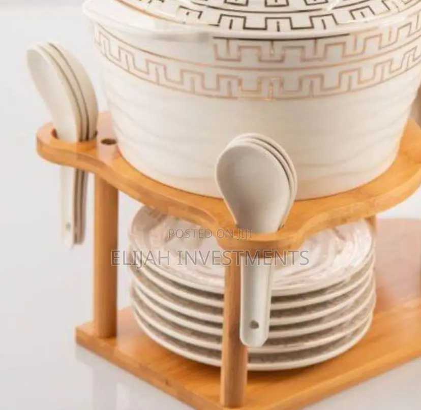 6 Pc Ceramic Soup Dinner Set