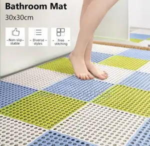 6 PCS Interlocking Non Slip Bathroom Floor Tiles Rubber Mats