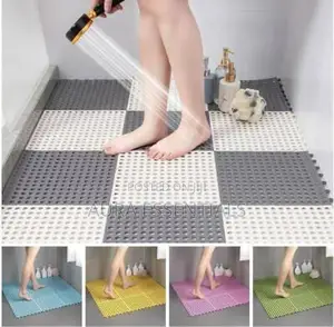 6 PCS Interlocking Non Slip Bathroom Floor Tiles Rubber Mats