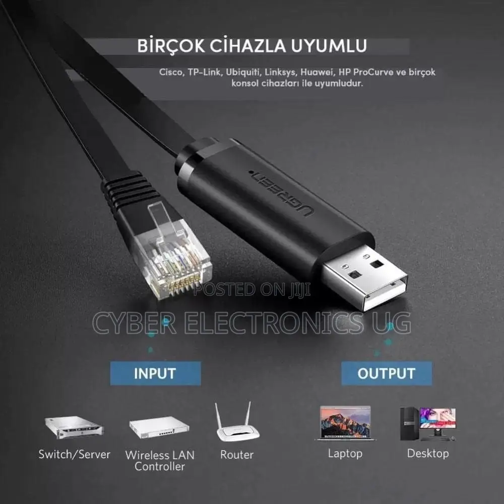 Usb 2.0 to Rj45 Console Cable 1.5m Black