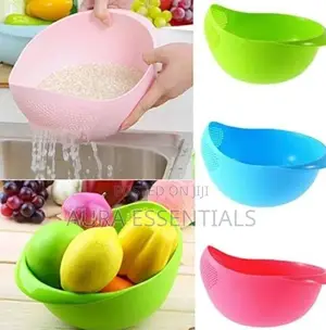 1pc Vegetable Washing Bowl Food Strainer Rice Colanders