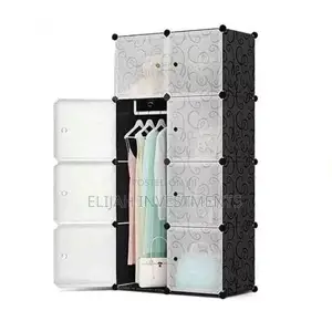 2 Column Plastic Closet Pink, Blue and Black