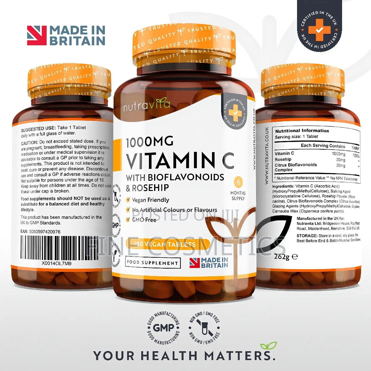 AUTHENTIC VITAMIN C TABLET 1000mg for Health Skin,Hair+Joint