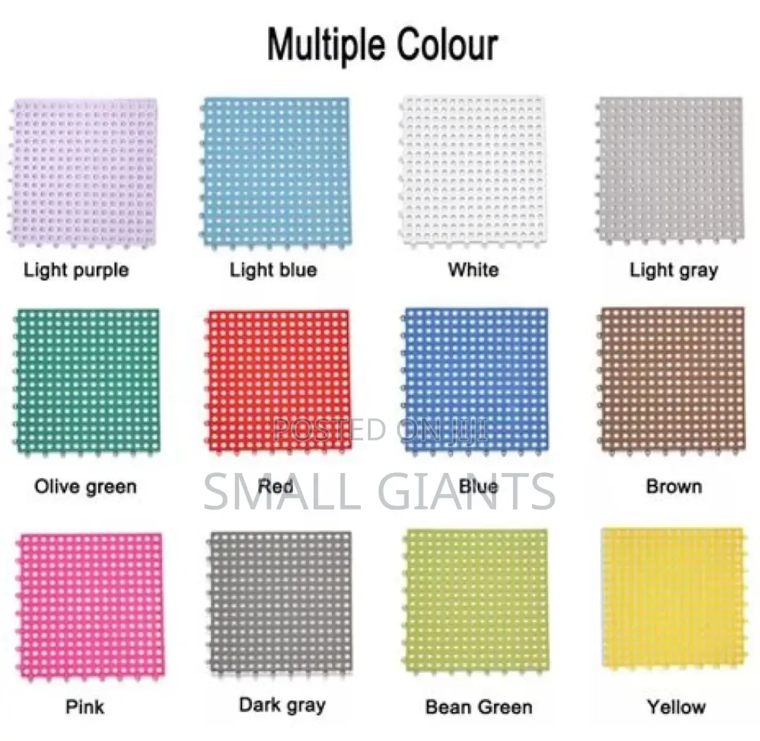 6pcs Interlocking Non Slip Bathroom Floor Tiles Rubber Mat