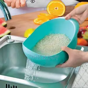 1pc Vegetable Washing Bowl Food Strainer Rice Colanders