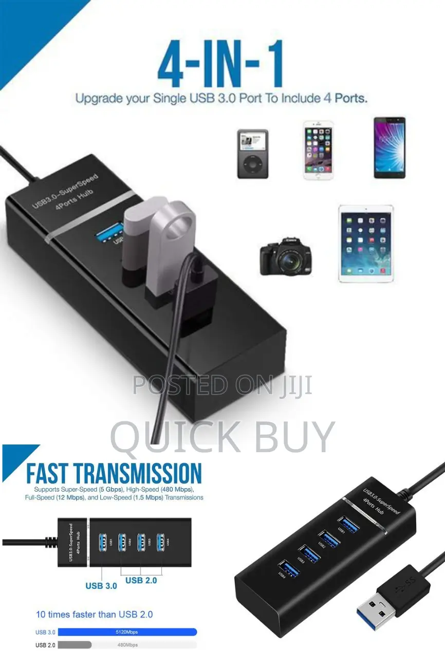 Universal Hi-Speed USB 3.0 4 Port Hub