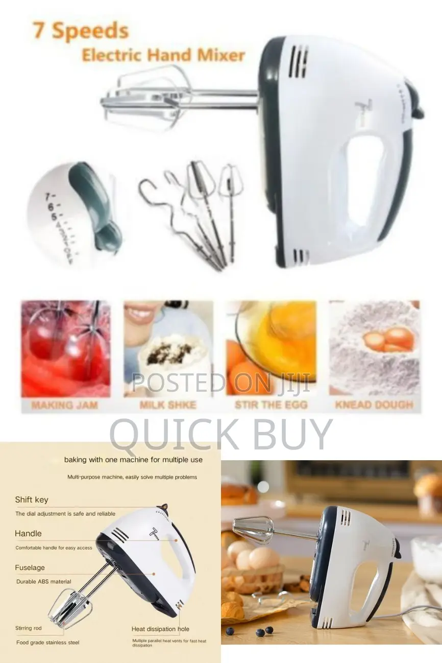 Electric Hand Mixer for Cake - White