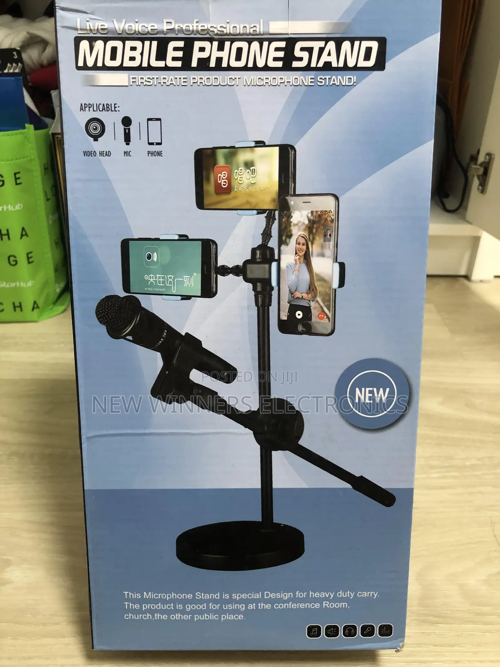 Mobile Phone and Mic Stand 4in1
