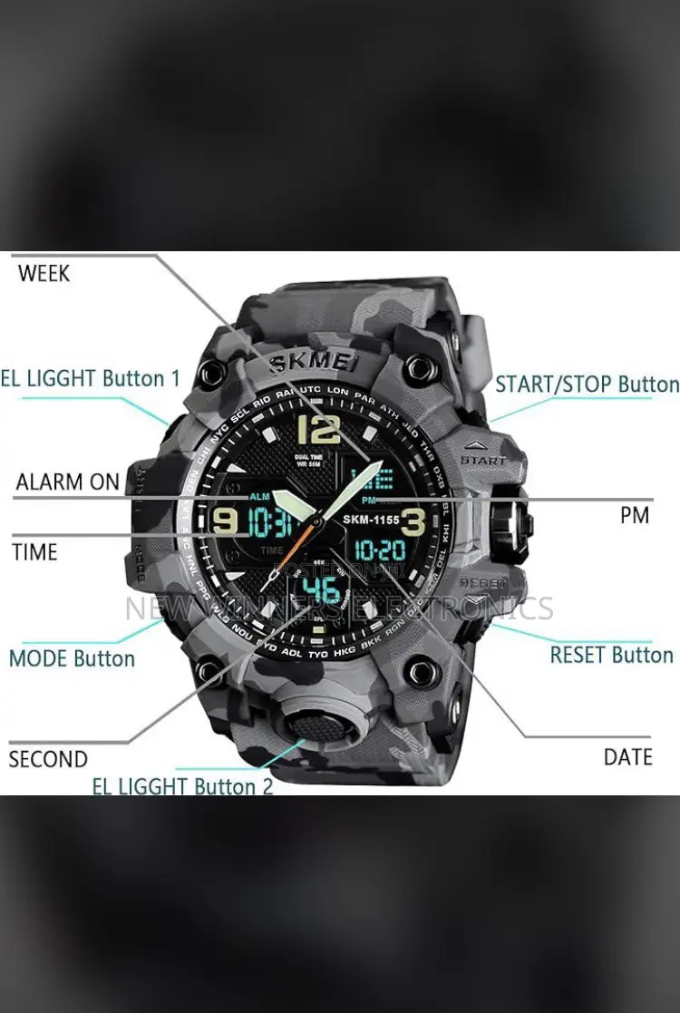 G-Shock Digital and Analogue Watch Gray Camouflage