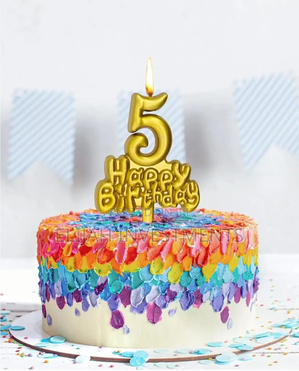 Happy Birthday Gold Number Candle