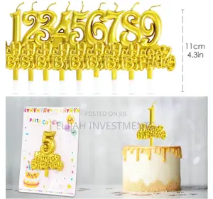 Happy Birthday Gold Number Candle
