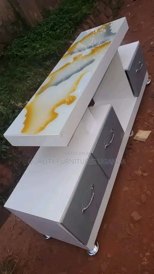Tv Stand With a Light Glass
