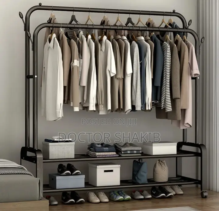 Simple Wardrobe Double Pole Clothes Rack/ Hanger