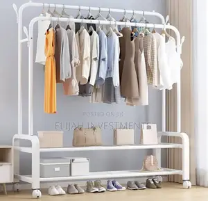 Double Pole Black, White Clothing Rack