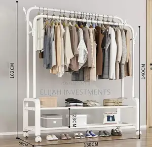 Double Pole Black, White Clothing Rack