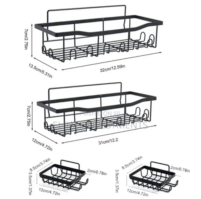 5pcs No Drill Kitchen or Bathroom Organizer