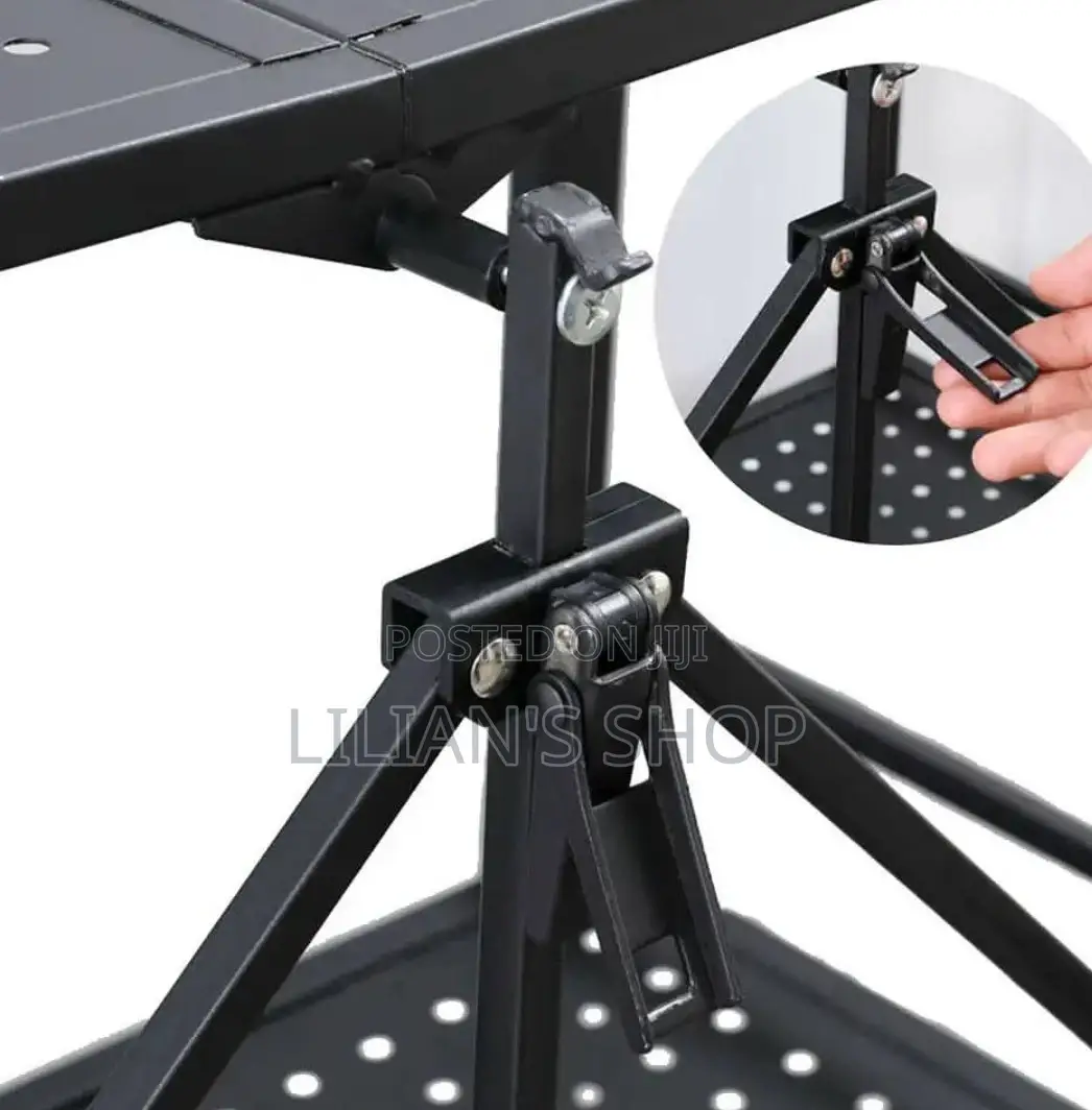 Kitchen Bathroom 5 Layer Folding Metal Storage Rack