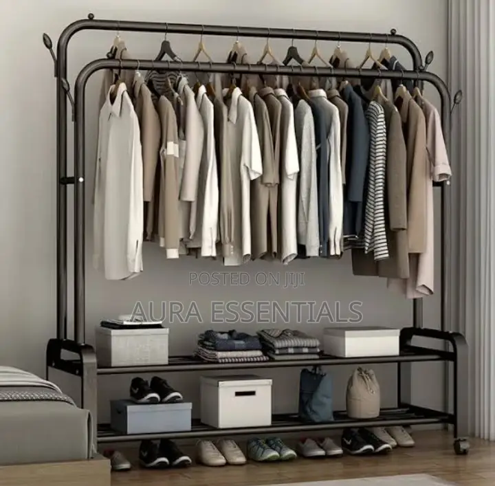 Simple Wardrobe Double Pole Clothes Rack