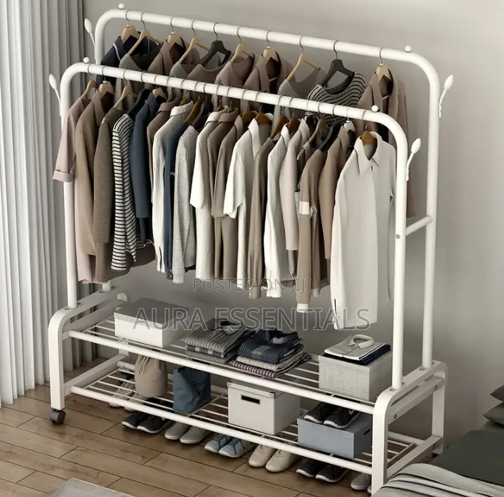 Simple Wardrobe Double Pole Clothes Rack