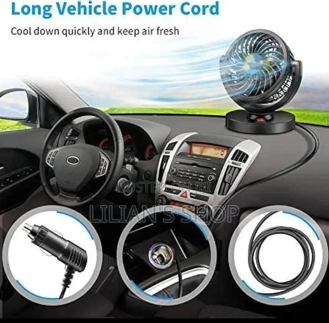 Single 12V Car Dashboard Fan