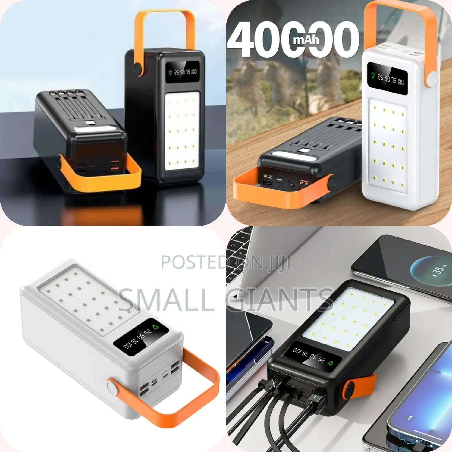 ZHY 1 Fast Charging Power Bank, 40000mah With 4 Cables-black