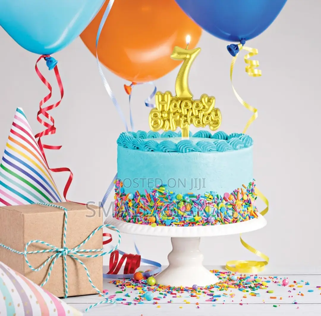 Happy Birthday Gold Number Candle