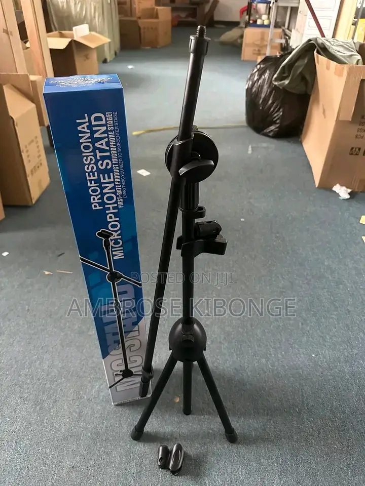 Durable Mic Support + 2 Clip Holders Stage Microphone Stands