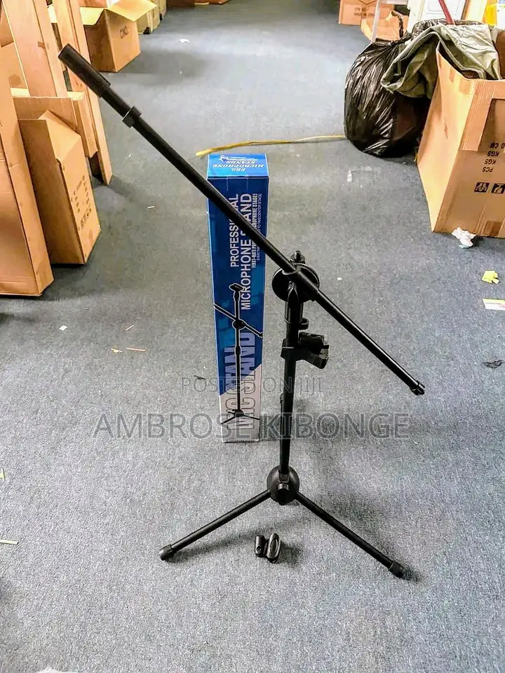 Durable Mic Support + 2 Clip Holders Stage Microphone Stands