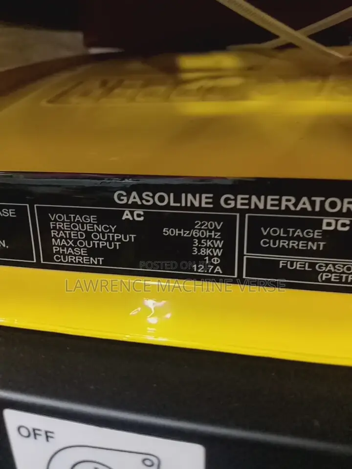 Gasoline Generator 3. 8kva