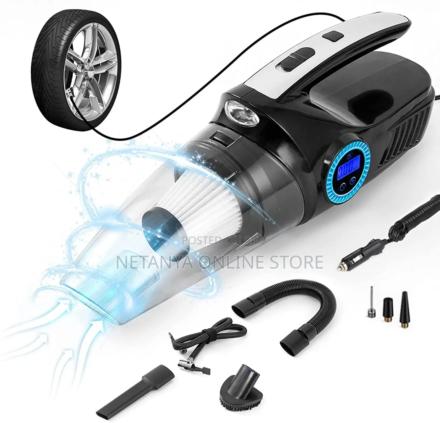 4in1 Car Vacuum Cleaner and Tire Inflator