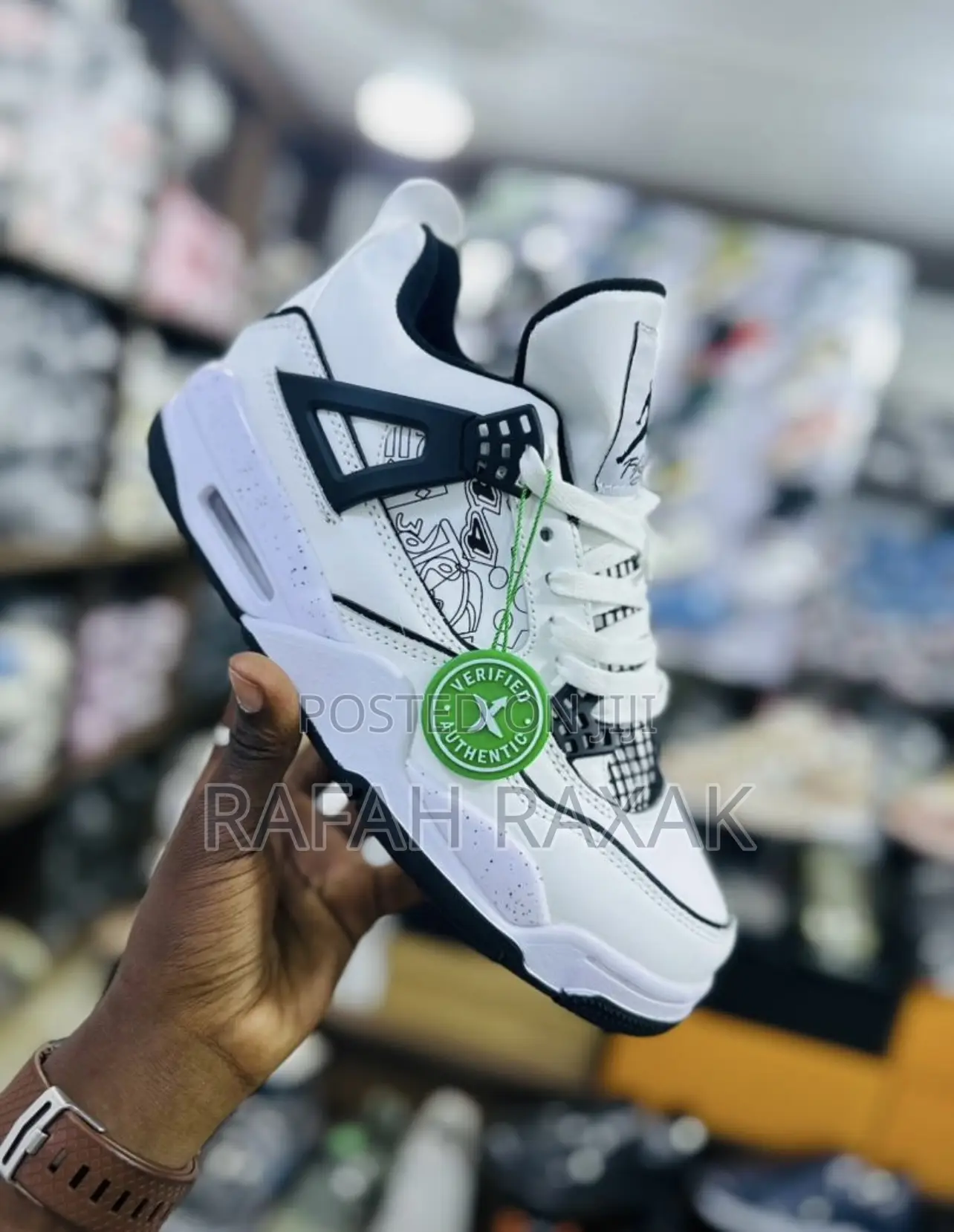 Original Classic Unisex White Air Jordan 4 Retro Sneaker