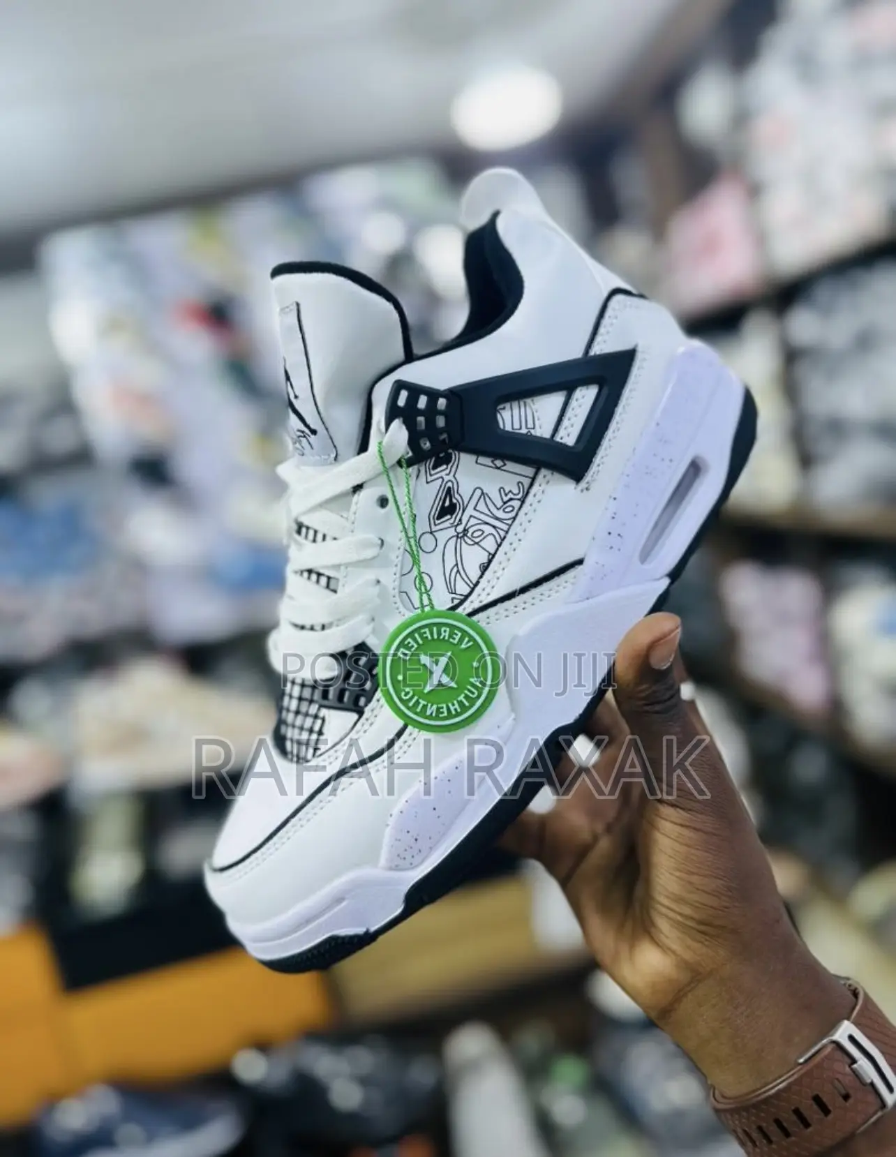 Original Classic Unisex White Air Jordan 4 Retro Sneaker