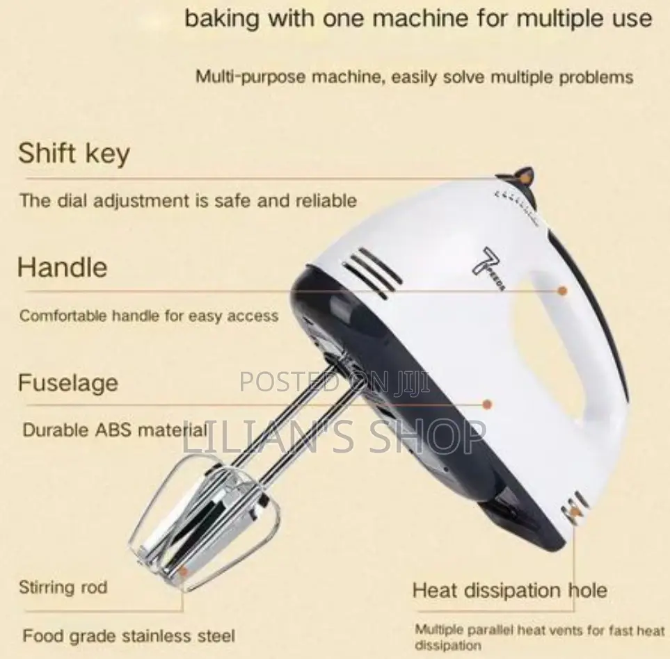 Electric Hand Mixer for Cake -White