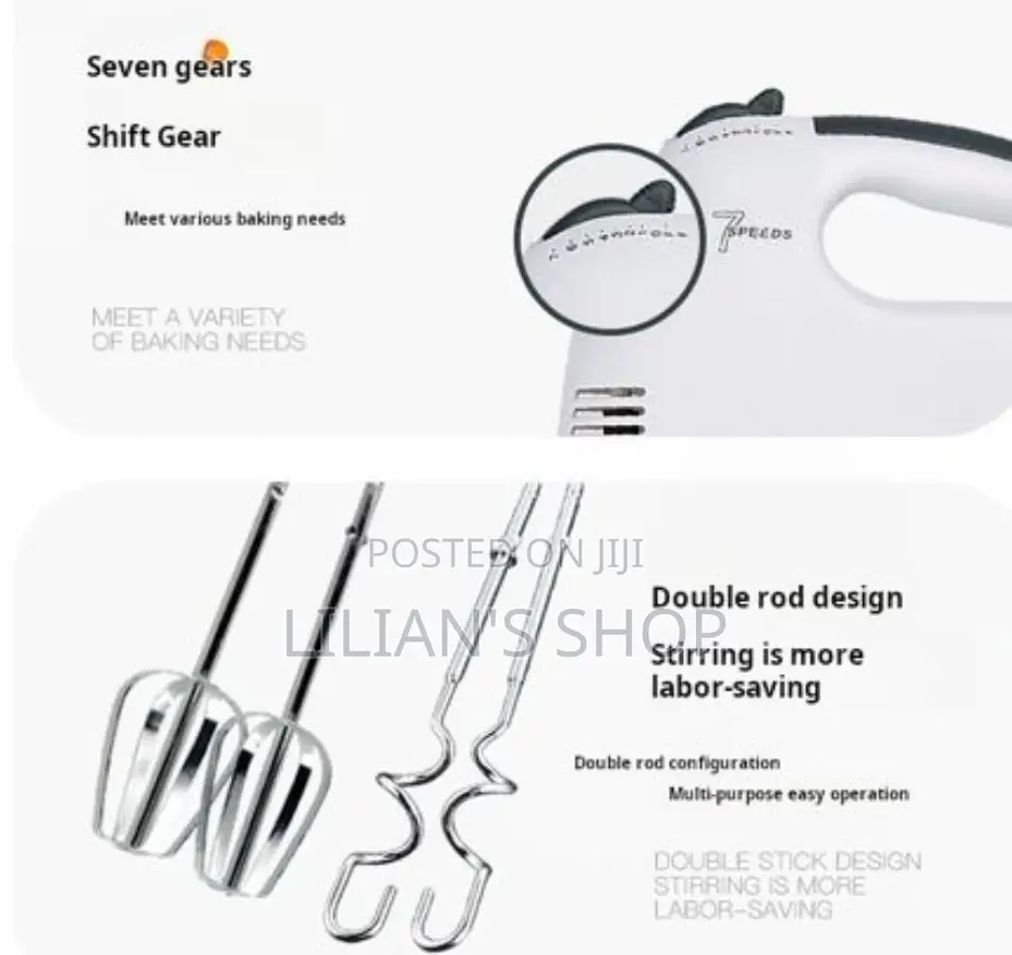 Electric Hand Mixer for Cake -White