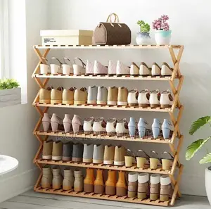 New Foldable Bamboo or Wooden Shoe Rack