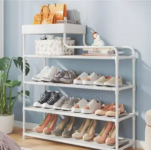 Multipurpose 4-Tier Stainless Steel Shoe Rack
