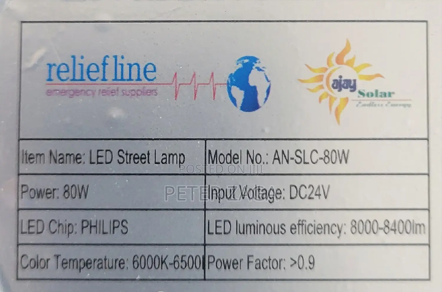 80W DC Street Light Lamp