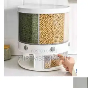 Rotating Cereal Storage Containers.