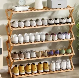 6-Tier Foldable Bamboo or Wooden Shoe Rack