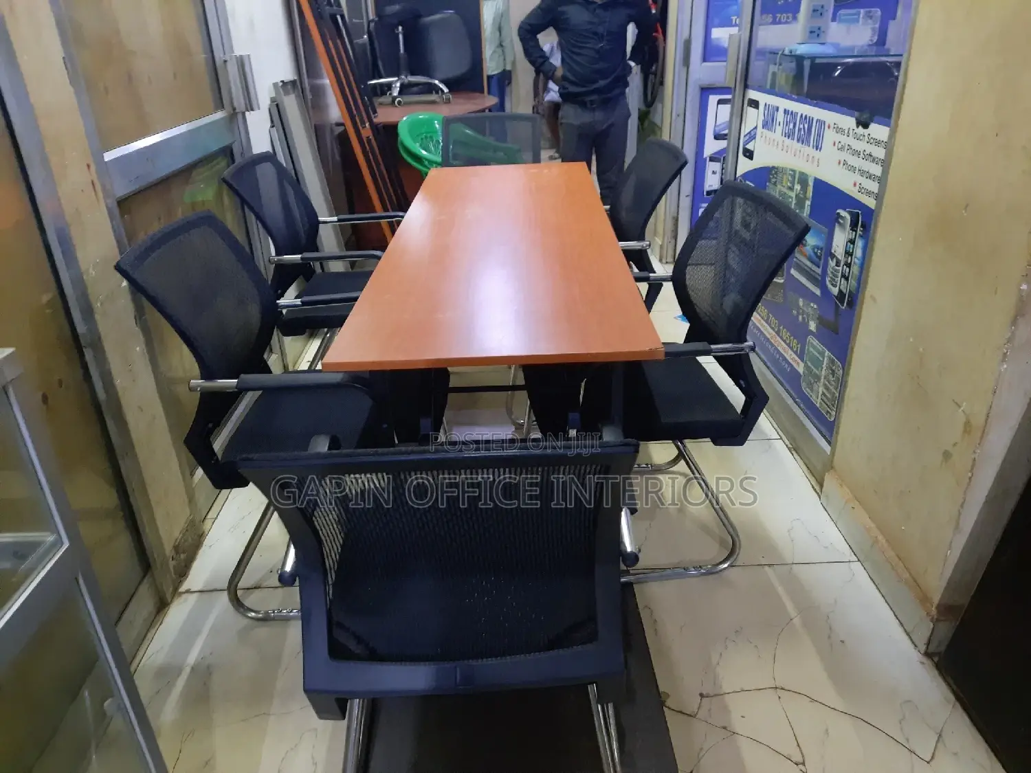Conference Table With Non Adjustable Chairs, Set