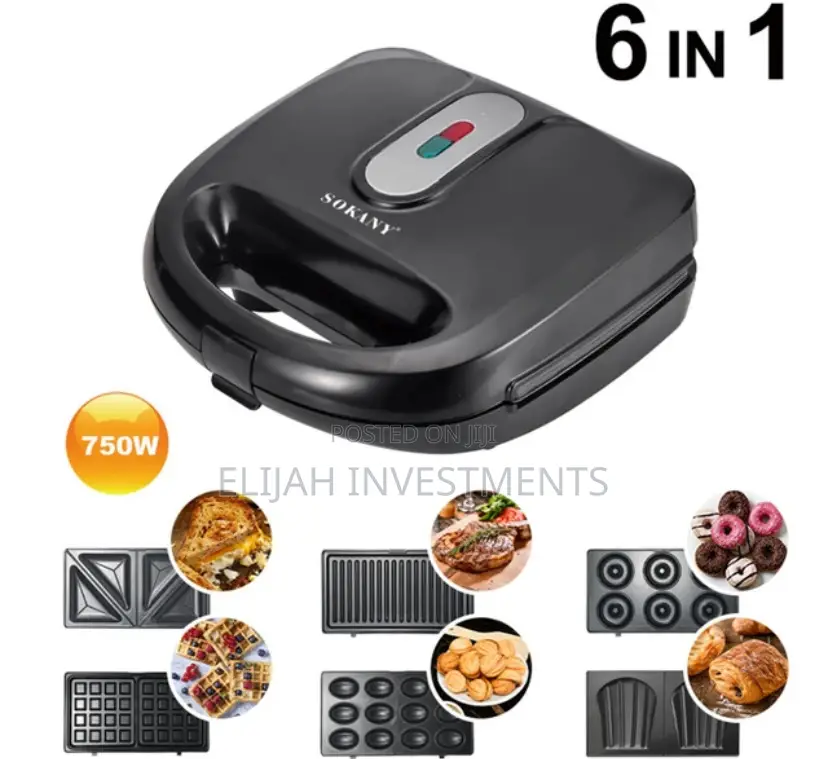 6in1 Sokany Sandwich Toaster Waffle Maker