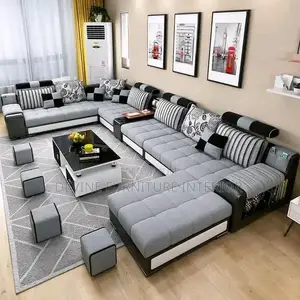 U-Shaped 11 Seaters With Small Puff and Centre Table